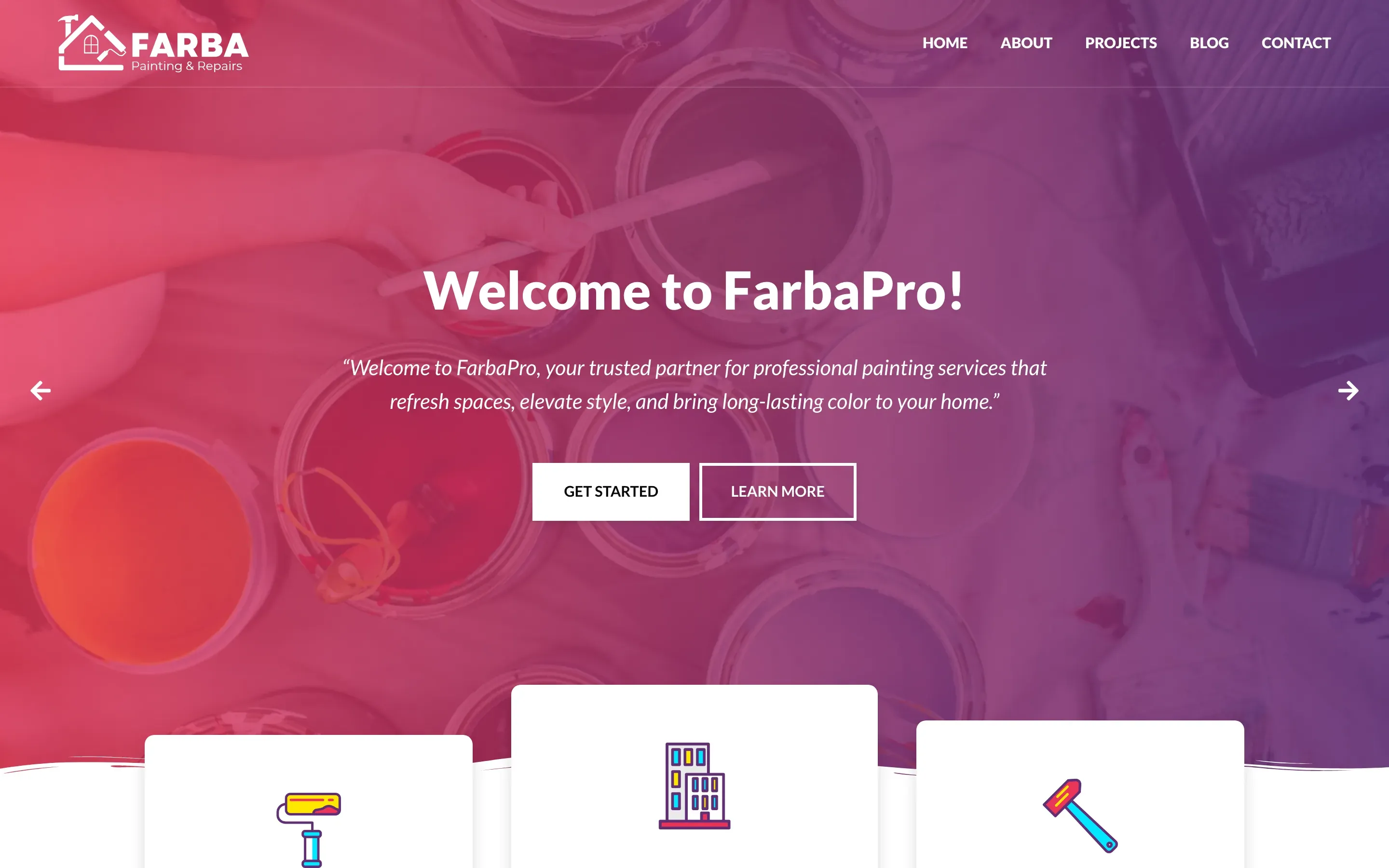 FarbaPro — web de empresa de pintura